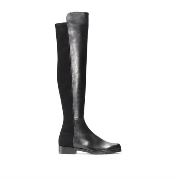STUART WEITZMAN 5050 Leather OTK Boot Black Sz 5 - Picture 4 of 14